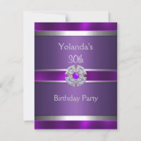 Adorno Roxo Prateado Com Joias Festa de Aniversári