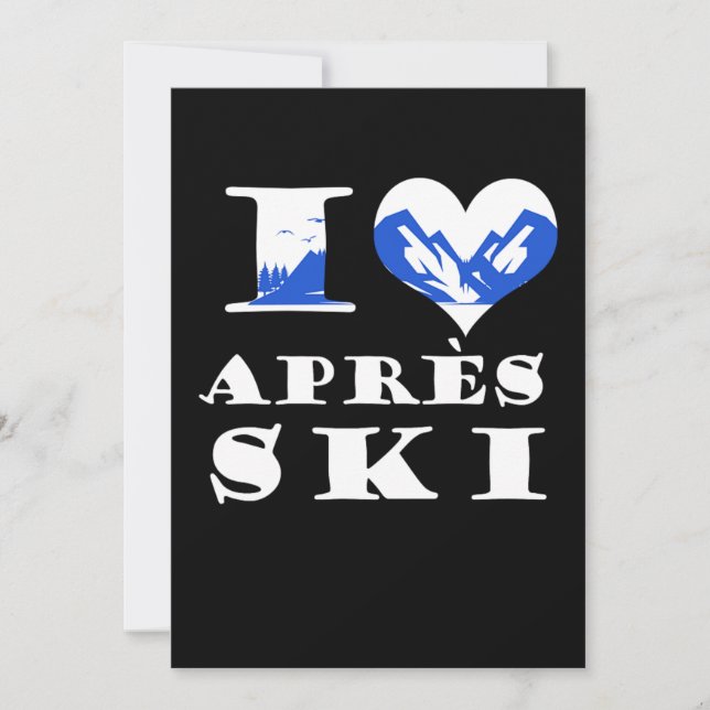 Convite Adoro Apres Ski Skiing Snow Winter Sports Gift (Frente)