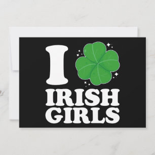 Convite Adoro Dia de São Patrício Coração de Shamrock Irla