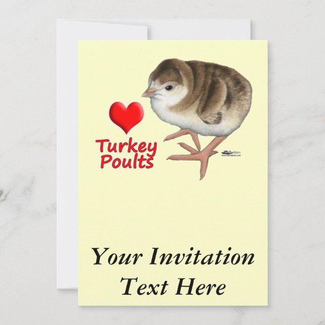 Convite Adoro Poults Turcos! (Frente)