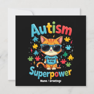 Convite Adote Amante de Gatos Autismo É Meu Superpoder