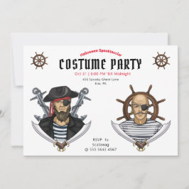 Convite Adulto de Figurino de Pirata de Halloween