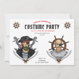 Convite Adulto de Figurino de Pirata de Halloween