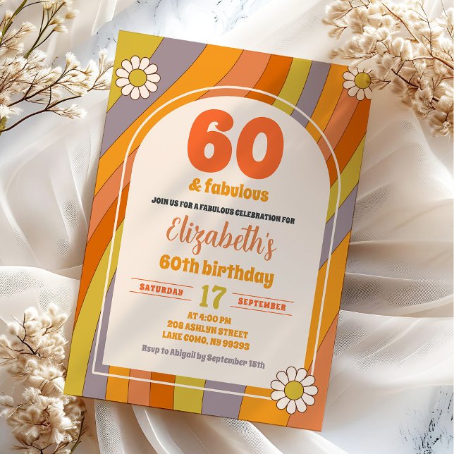 Convite Adulto de Hippie Groovy, de 70 anos (Criador carregado)