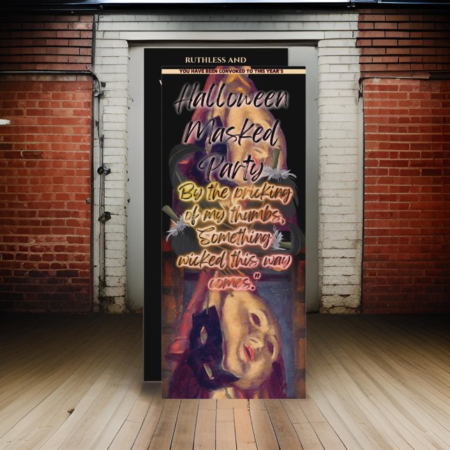 Convite Adulto do Partido Mascarado do Halloween Preto (Criador carregado)