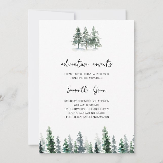 Convite Adventure Aguarda Chá de fraldas (Frente)