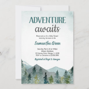 Convite Adventure Aguarda Chá de fraldas