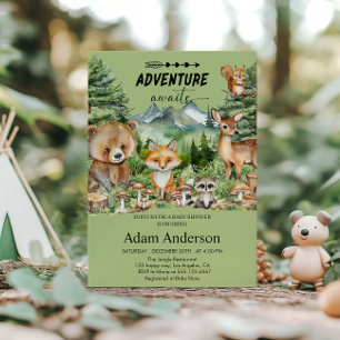 Convite Adventure aguarda Chá de fraldas da Floresta Verde