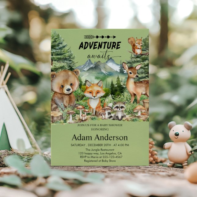 Convite Adventure aguarda Chá de fraldas da Floresta Verde (Criador carregado)