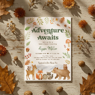 Convite Adventure Aguarda Chá de fraldas De Animais Da Flo