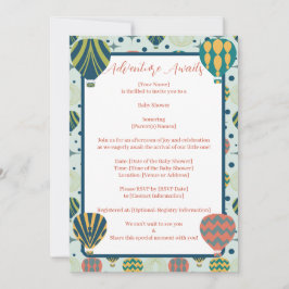 Convite Adventure Aguarda Chá de fraldas do Balão de Ar Qu