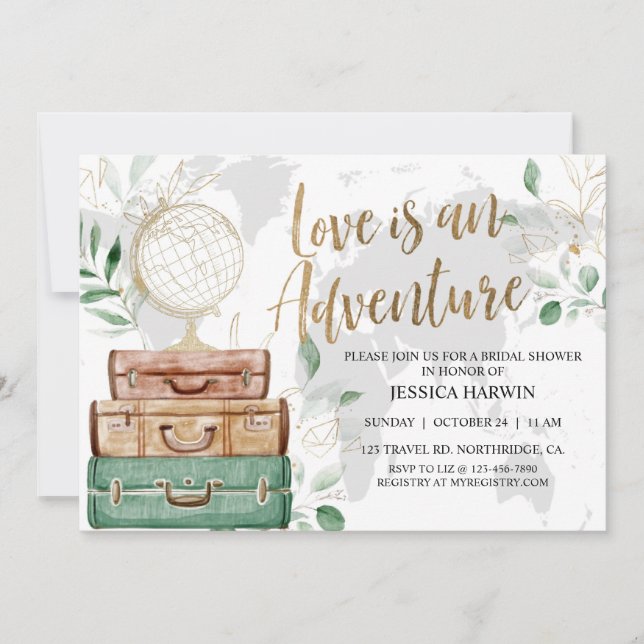 Convite Adventure Aguarda Chá de panela, (Frente)