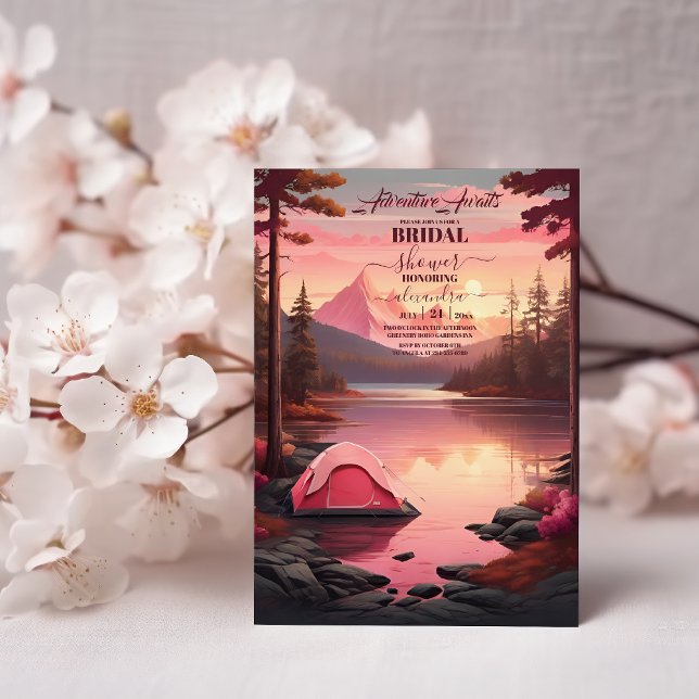 Convite Adventure Aguarda Chá de panela Retro Mountain (Criador carregado)