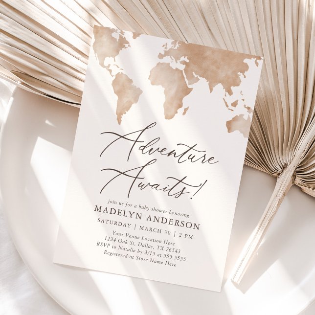 Convite Adventure aguarda o Chá de fraldas Viagem (Criador carregado)