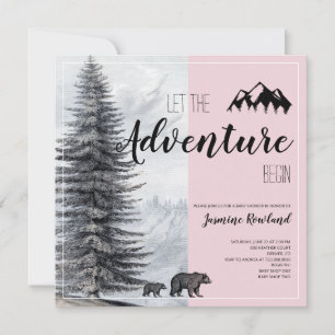 Convite Adventure Aguarda O Urso De Madeira Com Chá de fr