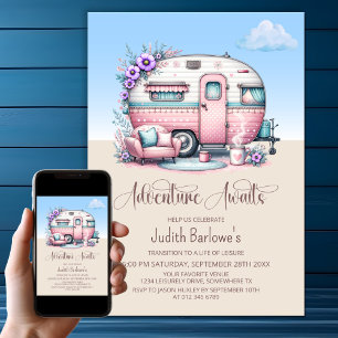 Convite Adventure Aguarda Parte Retirada de Caravana Rosa