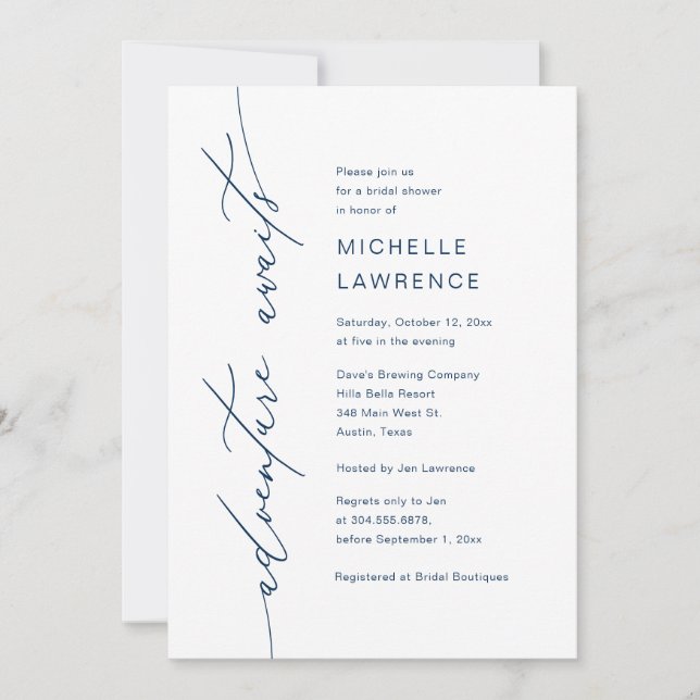 Convite Adventure aguarda, Partido do Janto Chá de panela (Frente)