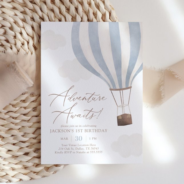 Convite Adventure Aguarda primeiro aniversario de Garoto B (Criador carregado)