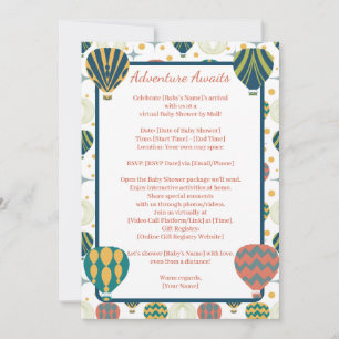 Convite Adventure Await Hot Air Balloon Chá por Distância