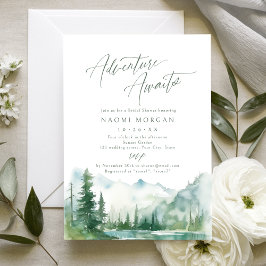 Convite Adventure Awaits Mountain Rustic Bridal Shower