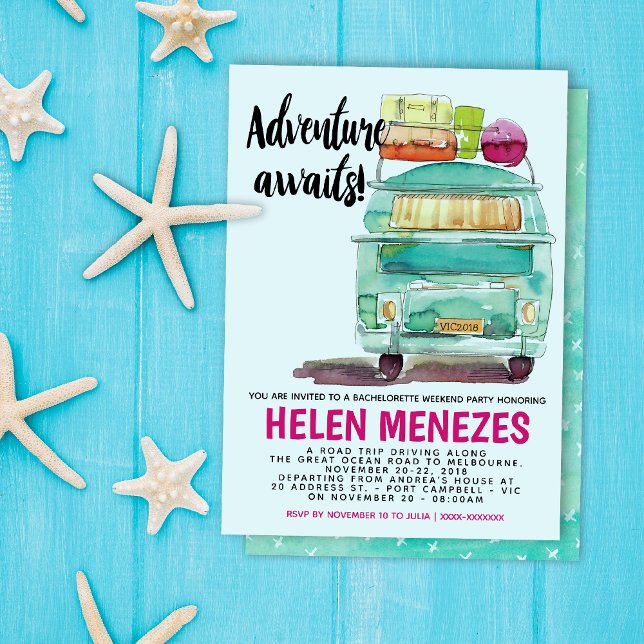 Convite Adventure Bachelorette Weekend Getaway Invite (Criador carregado)