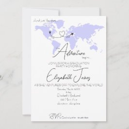 Convite Adventure Begins College Graduation Party