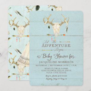 Convite Adventure Boy Teepee Wood Arrows Deer