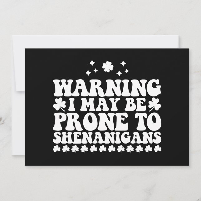 Convite Advertindo que posso ser propenso a Shenanigans Ru (Frente)