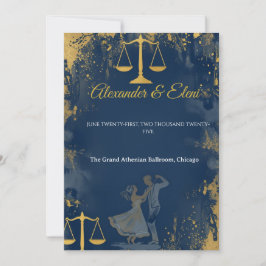 Convite Advogado Dançando Zorba Aquarela Casamento