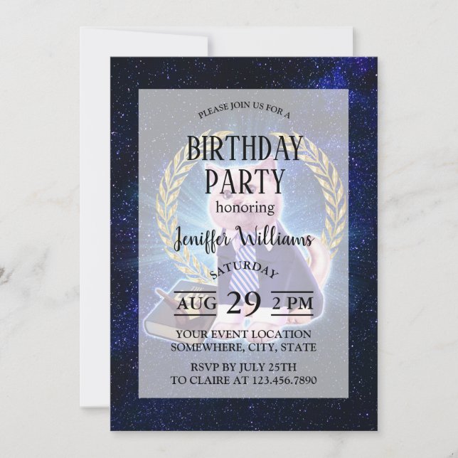 Convite Advogado de gatos no espaço (Frente)