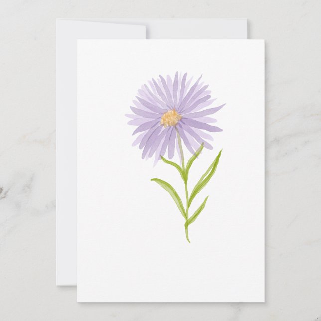 Convite Aestésico, pintado à mão, Flor Roxo (Frente)