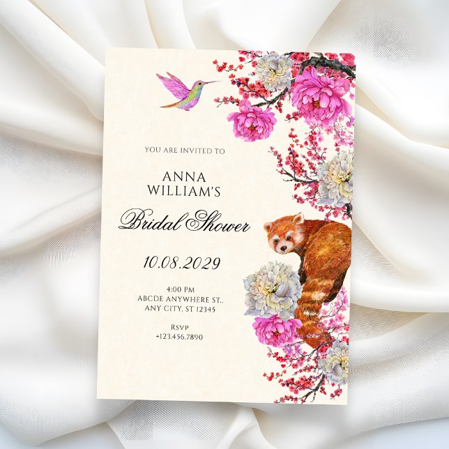 Convite Aesthetic flora fauna spring bridal shower (Criador carregado)