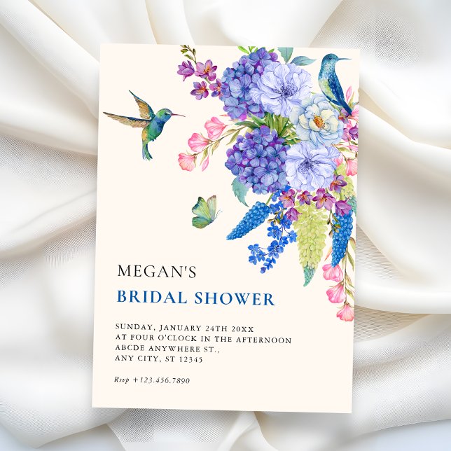 Convite Aesthetic floral bird elegant bridal shower (Criador carregado)