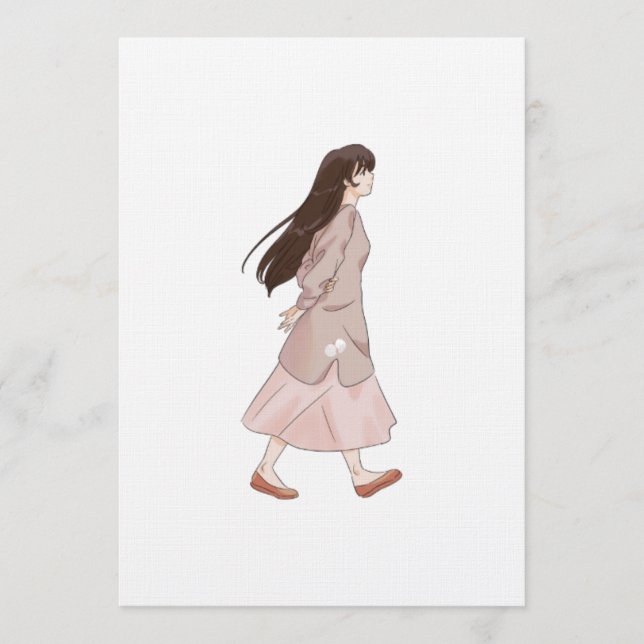 Convite Aesthetic Walking Girl Sticker (Frente)