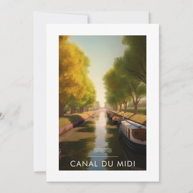 Convite Affiche Canal du midi - France - illustration (Frente)