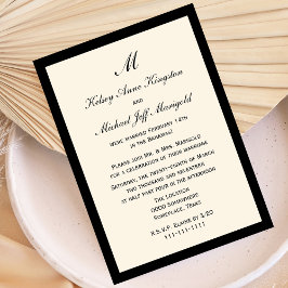 Convite Affordable Barato Pós Casamento Recepção Creme