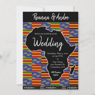Convite África inspirou o casamento do Kente K48 na Áfri