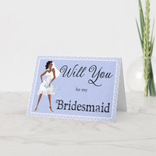 Convite African American Be My Bridesmaid Bridal Accessory