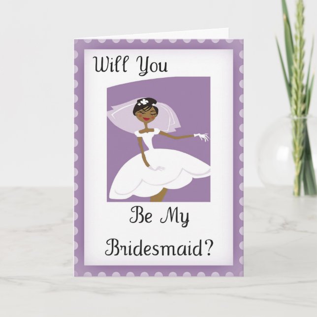 Convite African American Be My Bridesmaid Bridal Accessory (Frente)