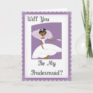 Convite African American Be My Bridesmaid Bridal Accessory