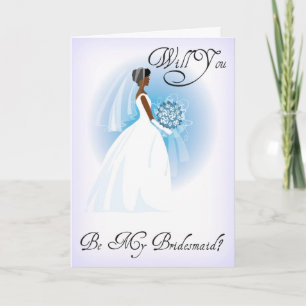 Convite African American Be My Bridesmaid Invitation Card