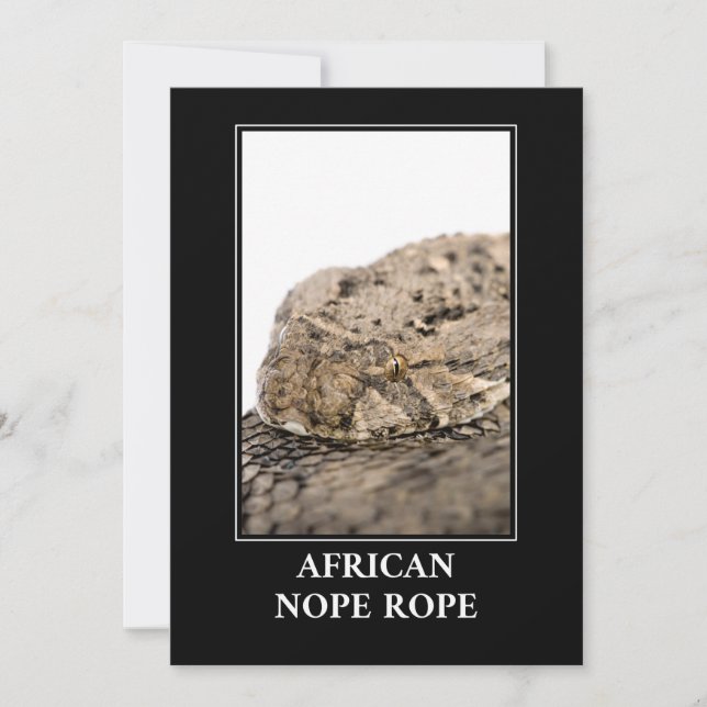 Convite African Nope Rope - Puff adder Cobra Danger (Frente)