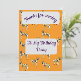 Convite African Wild Dogs Thank you Card