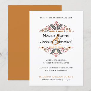 Convite Africana   Casamento Moderno de Ancara