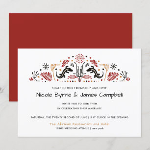 Convite Africana  Casamento Moderno de Ancara Kente Lizard