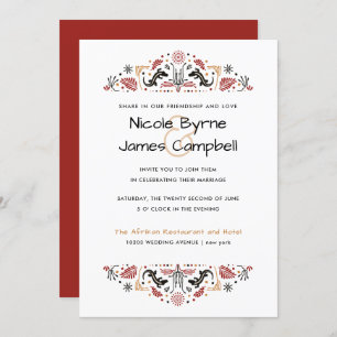 Convite Africana Casamento moderno de Ancara Lizard