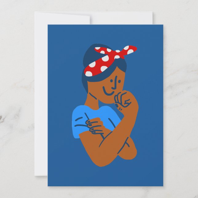 Convite africana rockabilly retrô rosie the riveter  (Frente)