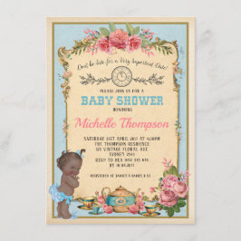 Convite Afro-americano Alice no chá do bebê do país das