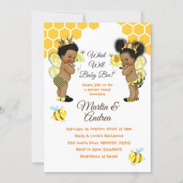 Convite Afro-Americano do Bee Gender Reveal Party