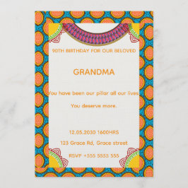 Convite Afrocentric Birthday Invitation | Ankara Pattern 